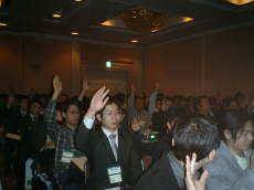 They who have been joining open source projects raised their hands.