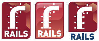 Three possible Rails logos.