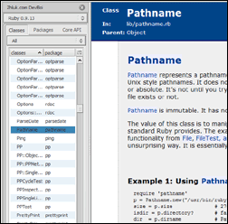 Use the Firefox sidebar to navigate Ruby's documentation.